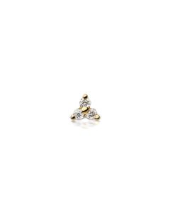 Maria Tash 18K Yellow Gold Diamond Trinity Threaded Ear Stud 6.5MM