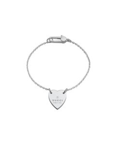 Gucci Sterling Silver Trademark Heart Bracelet 