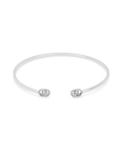 GG Cuff Bracelet with Diamond G's in 18kt White Gold