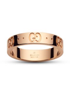 Gucci Icon Ring with GG Motif Design in 18kt Rose Gold YBC152045001