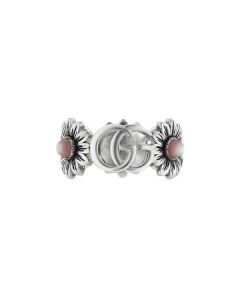 Gucci Sterling Silver GG Marmont Mother-of-Pearl Ring