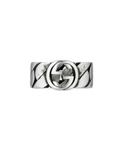 Gucci Sterling Silver Interlocking G 8MM Ring 