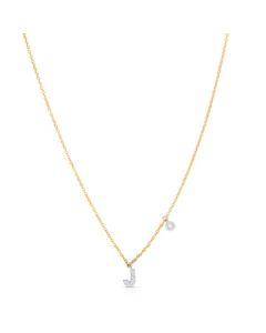 James Free 14K Yellow Gold "J" Initial Diamond Pendant Necklace 