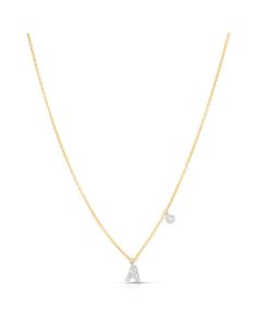 James Free 14K Yellow Gold "A" Initial Diamond Pendant Necklace 