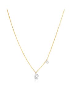 James Free 14K Yellow Gold "C" Initial Diamond Pendant Necklace 