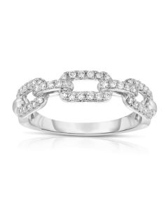 James Free 14K White Gold Open Link Diamond Ring 