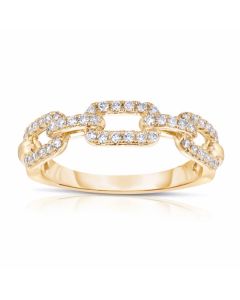 James Free 14K Yellow Gold Open Link Diamond Ring 