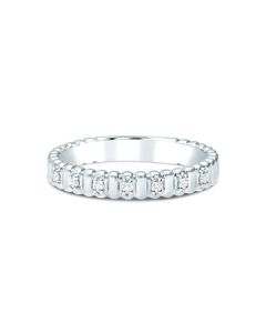James Free Jewelers 14K White Gold Fluted 7 Diamond Ring