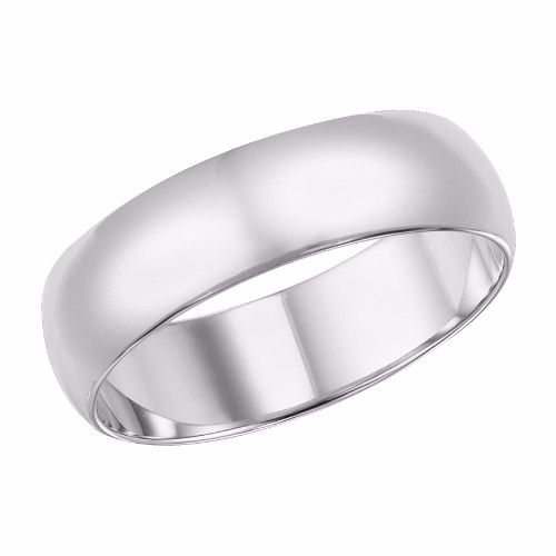 James Free 14K White Gold 6MM Comfort Fit Men's Band