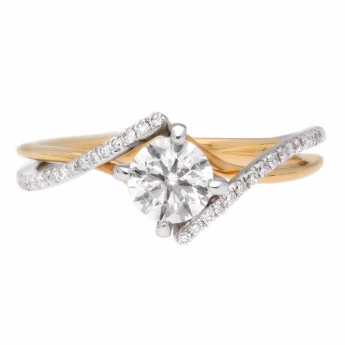 Propose Tonight Two-Tone Round Twisted Shank Engagement Ring