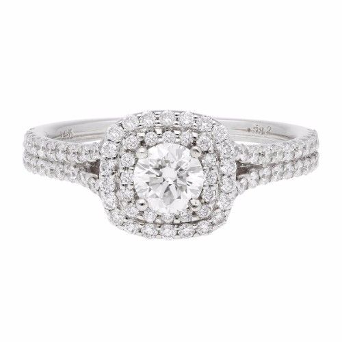 Propose Tonight Round Double Diamond Halo Engagement Ring