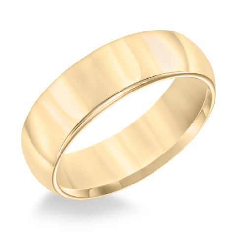James Free 7MM Yellow Tungsten Domed Comfort Fit Men's Band 