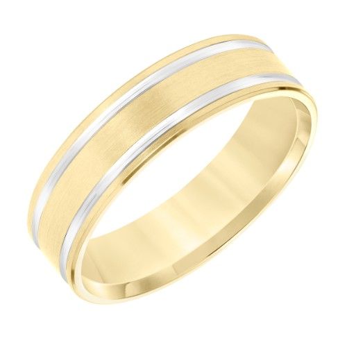 James Free 6MM Satin Finish Rhodium Strip Edges Men's Band SZ10