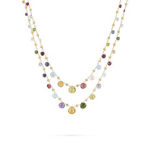 Marco Bicego Paradise 18K Yellow Gold Mixed Stone Double Strand Necklace
