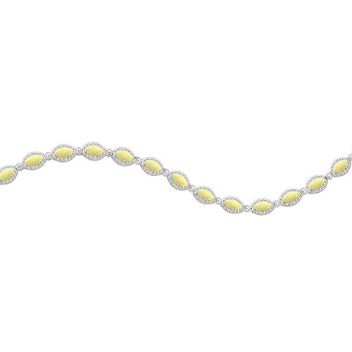 Charles Krypell Silver 18k Yellow Gold 17 Gold Marquee Link Bracelet