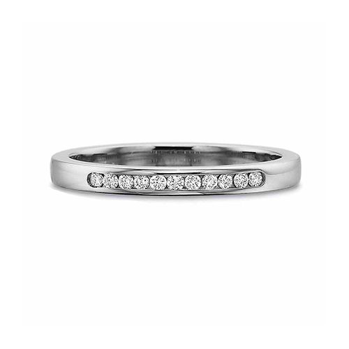 Precision Set 14K White Gold 11 Diamond Channel Set Band 