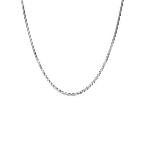 James Free 14K White Gold 1.4mm Snake Chain Necklace 18" Long
