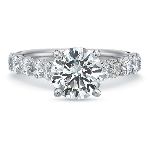 Precision Set FlushFit Collection Shared Prong Diamond Engagement Ring Setting
