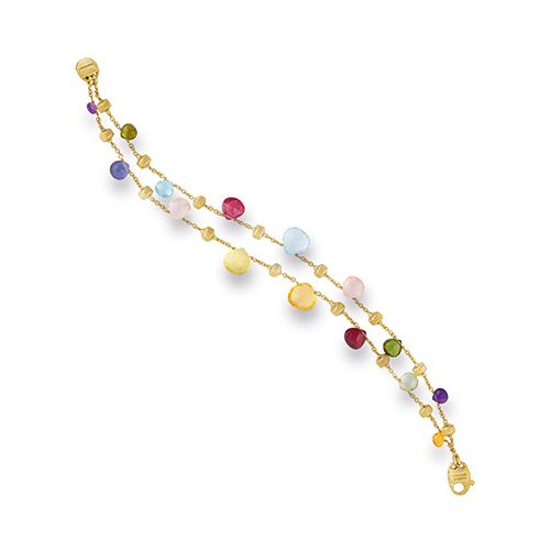 Marco Bicego 18K Yellow Gold Double Strand Mixed Gemstone Bracelet