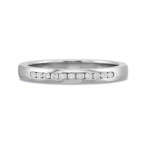 Precision Set Classic 14K White Gold 11 Diamond Channel Set Band