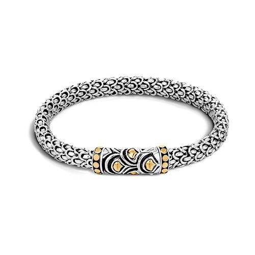 John Hardy Legends Naga Silver & 18K Yellow Gold Station Bracelet