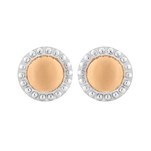 Charles Krypell Silver Round Fire Fly Stud Earrings 1-6970-FFSP