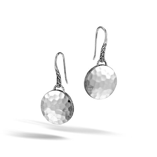 John Hardy Dot Hammered Silver Drop Earrings