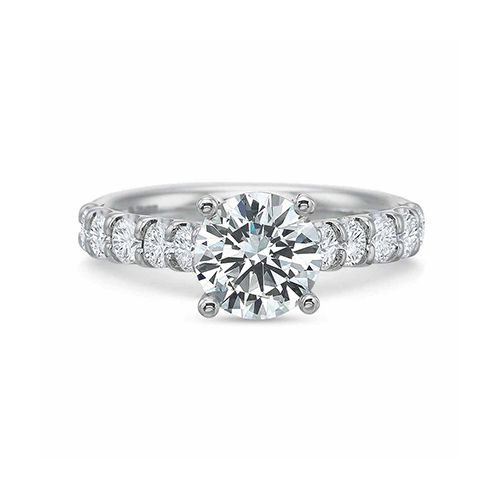 Precision Set Classic Collection 18K White Gold Shared Prong Engagement Ring 