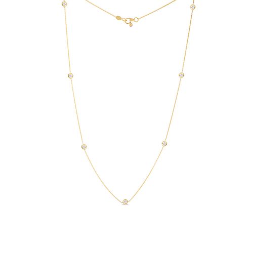 Roberto Coin Diamonds By The Inch 7 Station Diamond Necklace in 18K Yellow Gold