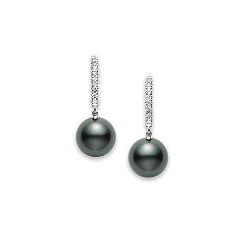 Mikimoto Black South Sea Pearl Lever Back Earrings PEA1008BDW