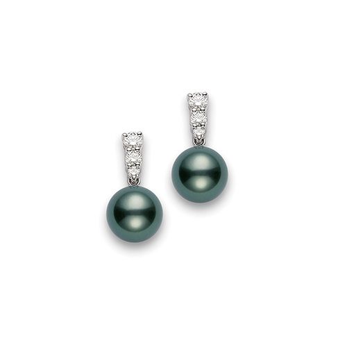 Mikimoto Tahitian Pearl and Diamond Earrings PEA643BDW