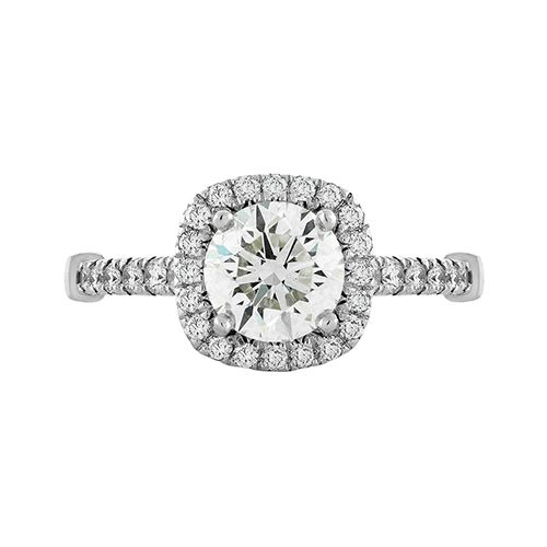 Propose Tonight Cathedral Diamond Cushion Halo Round Diamond Center Engagement Ring