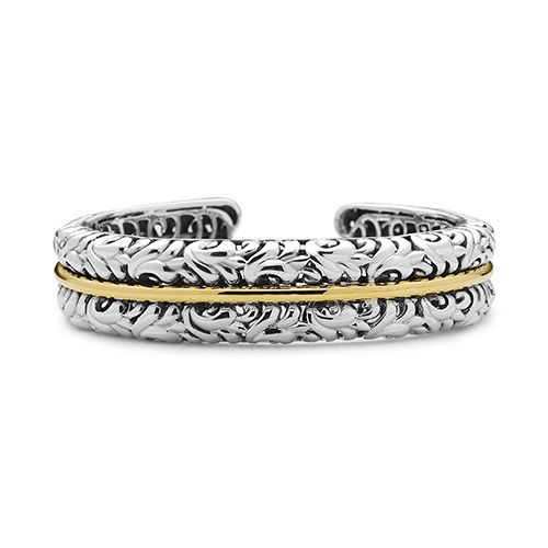 Charles Krypell Silver Gold Scroll Cuff Bracelet 56610SG