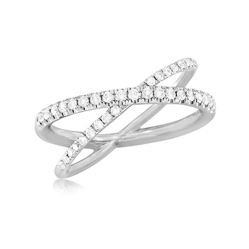 Roberto Coin Classics Crisscross Diamond Ring in 18K White Gold