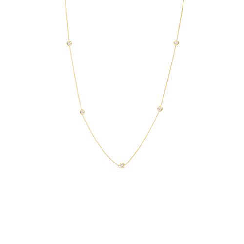 Roberto Coin Diamonds By The Inch Yellow Gold 5 Station Necklace