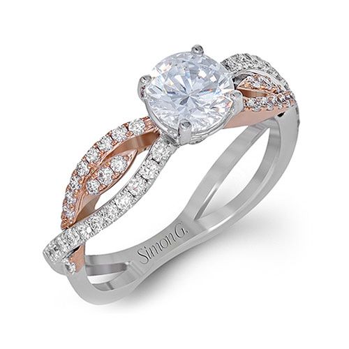 Simon G Two-Tone Engagement Ring from the Romance Collection