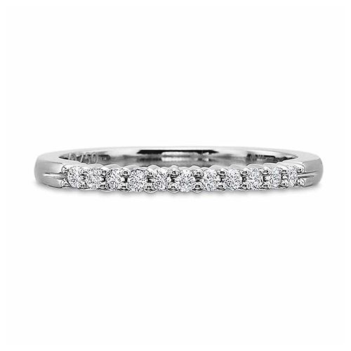 Precision Set Classic Collection 14K White Gold 11 Diamond Shared Prong Wedding Band 