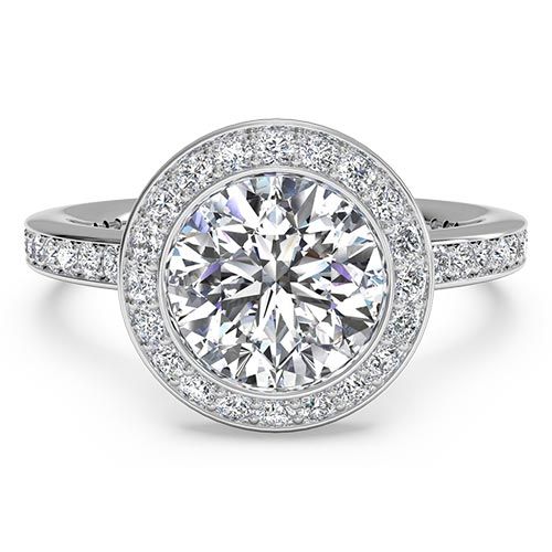 Ritani Halo Pave Diamond Engagement Ring Setting 1RZ1694BBRWG