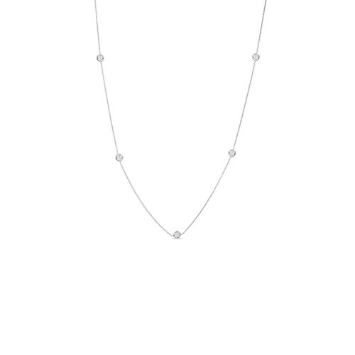 Roberto Coin Diamonds By The Inch White Gold 5 Station Necklace