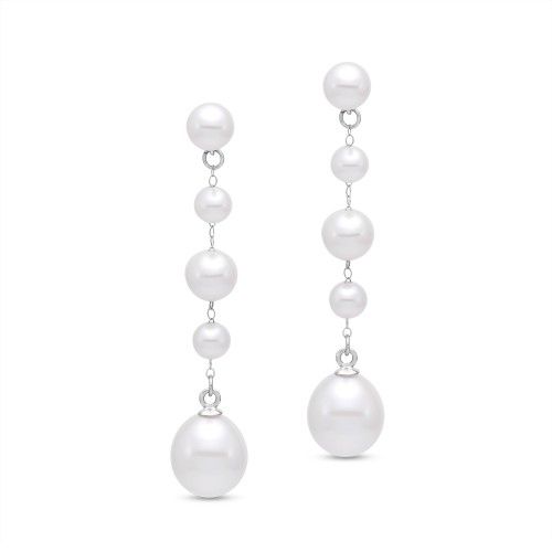 James Free Multiple White Freshwater Pearl Dangle Earrings