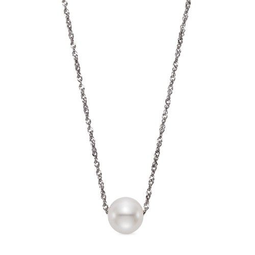 James Free Single White Freshwater Pearl Floating Pendant