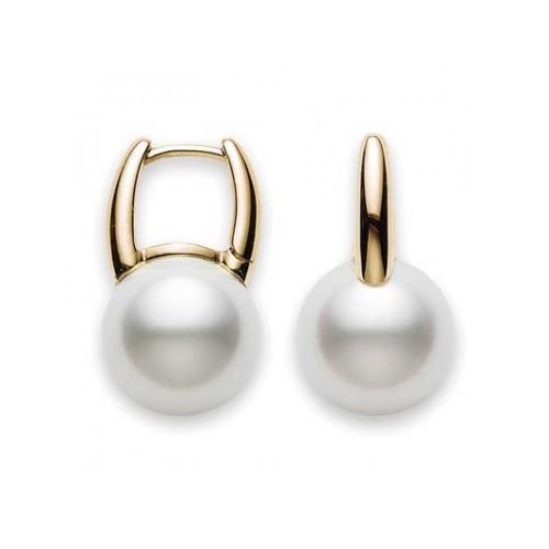 Mikimoto Classic Elegance White South Sea Pearl 11mm Yellow Gold Earrings