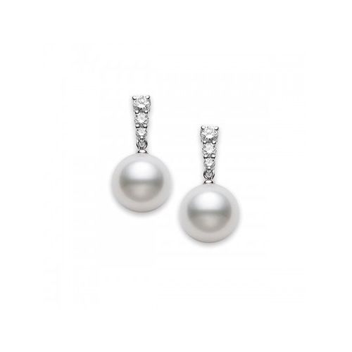 Mikimoto Morning Dew White South Sea Pearl & Diamond Earrings