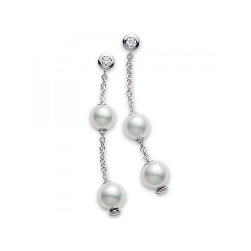 Mikimoto Pearls in Motion Akoya Pearl 7-7.5mm & Diamond Earrings