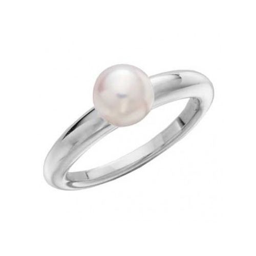 Mikimoto Akoya Pearl 6.5mm White Gold Ring PRA746W