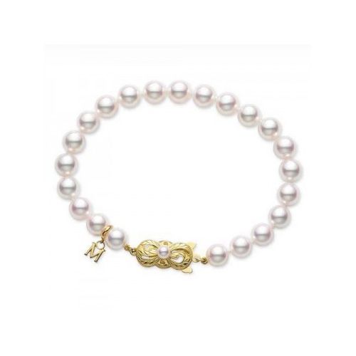 Mikimoto Akoya Pearl 5-5.5mm A Yellow Gold Strand Bracelet