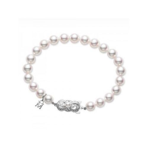 Mikimoto Akoya Pearl 7-7.5mm A+ White Gold Strand Bracelet