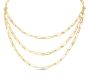 Roberto Coin 18k yellow gold triple strand paperclip chain link bib necklace