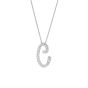 Roberto Coin Tiny Treasures Cursive Diamond C Initial Necklace in 18K White Gold