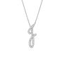 Roberto Coin Tiny Treasures Cursive Diamond J Initial Necklace in 18K White Gold